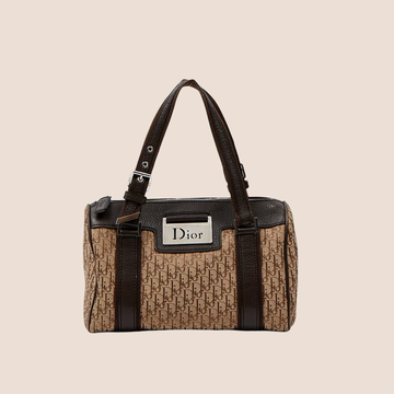 CHRISTIAN DIOR 2005 BROWN DIORISSIMO CANVAS STREET CHIC BOSTON BAG