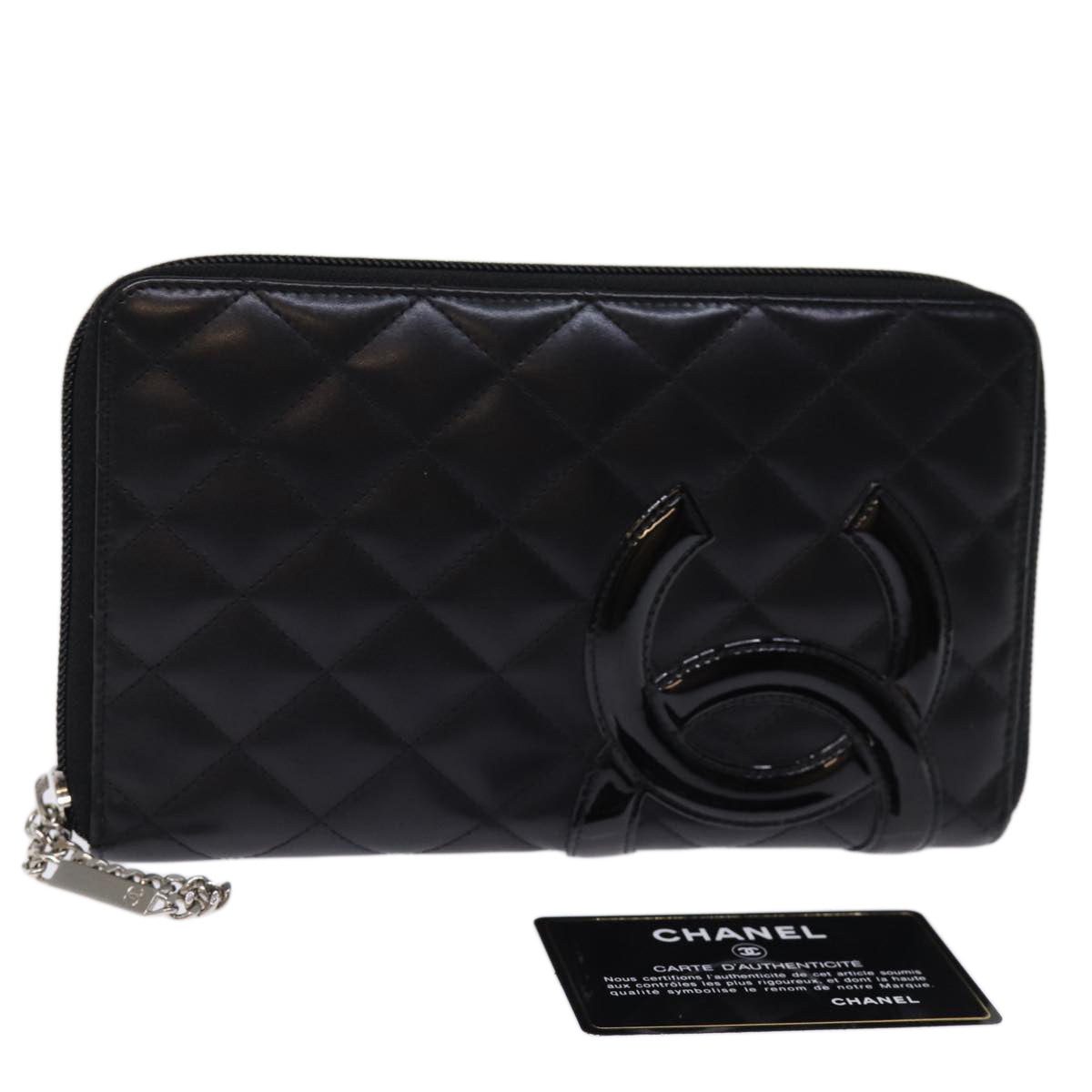 Top Quality Chanel Long Wallet Leather Black CC Auth mr152