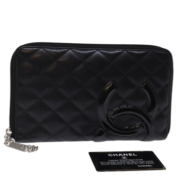 Top Quality Chanel Long Wallet Leather Black CC Auth mr152