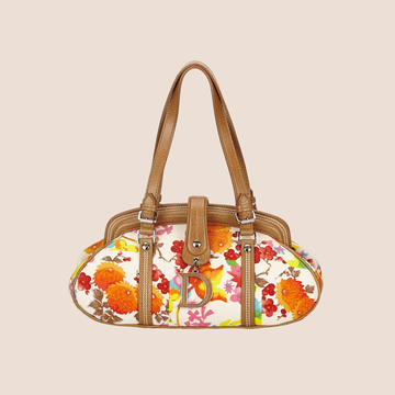 CHRISTIAN DIOR MULTICOLOR FLORAL FRAME DETECTIVE BAG