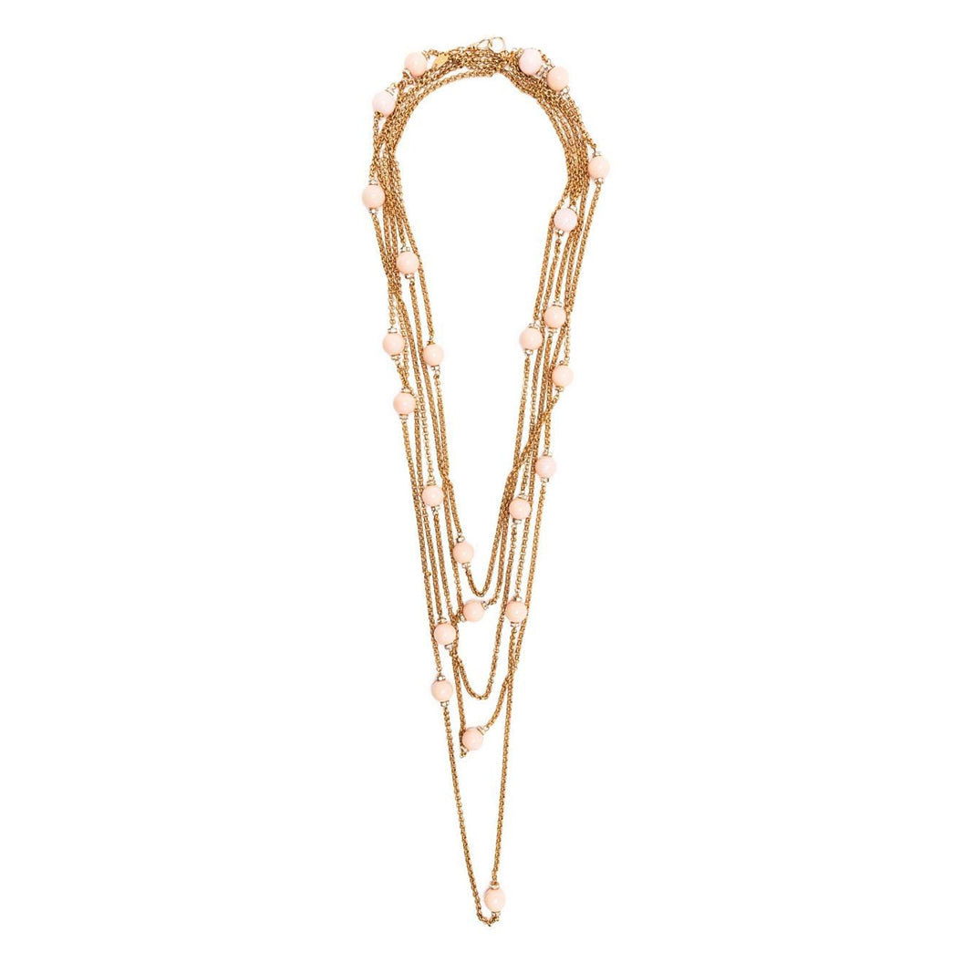 Top Quality Chanel Long Chain Bead and Rhinestone Necklace