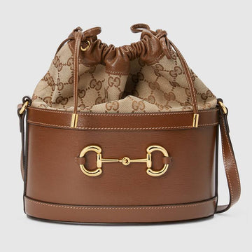 Gucci Horsebit 1955 Bucket Bag Brown Leather