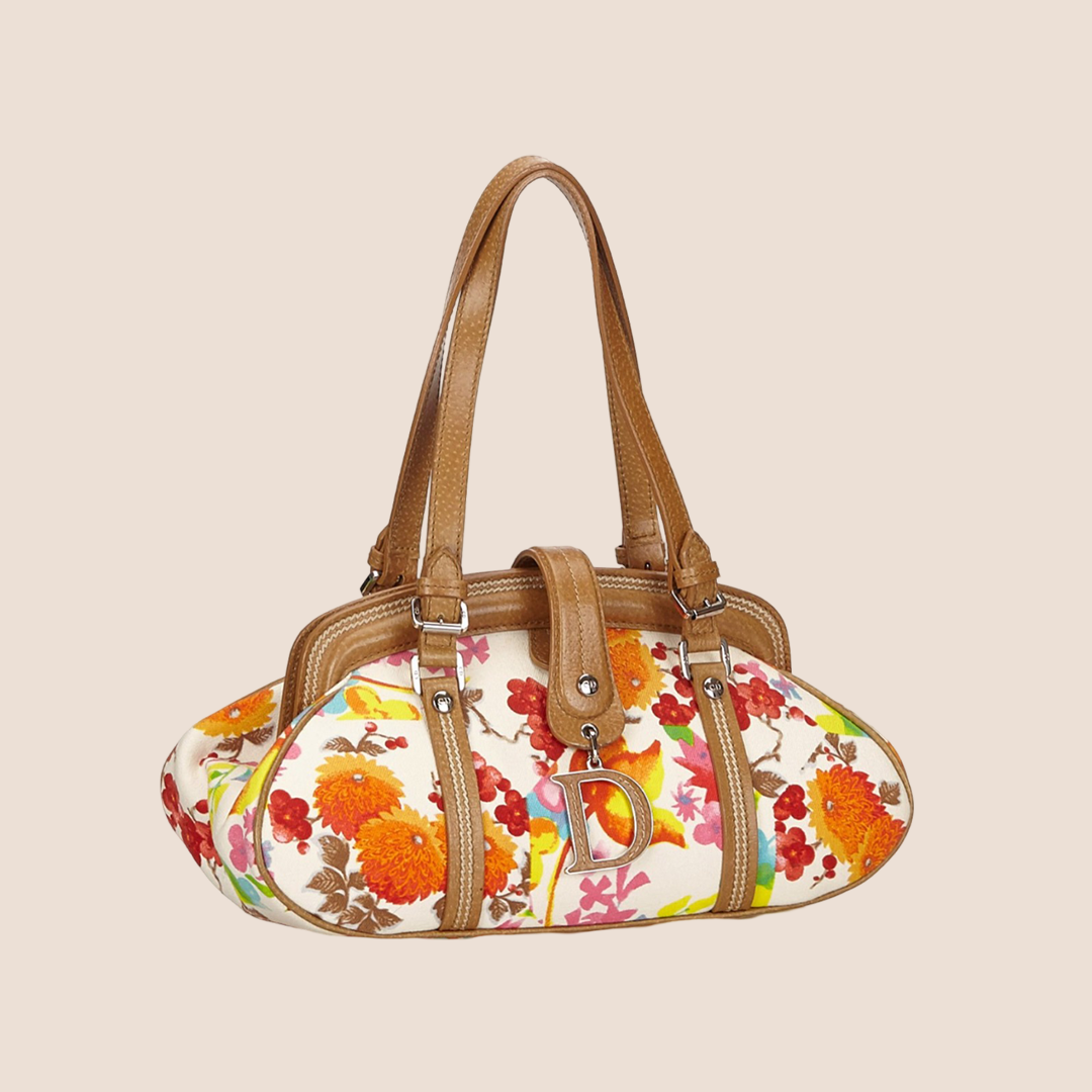 CHRISTIAN DIOR MULTICOLOR FLORAL FRAME DETECTIVE BAG