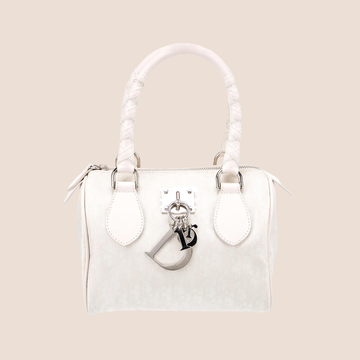 CHRISTIAN DIOR CREAM DIORISSIMO LOVELY CHARMS MINI BOSTON BAG
