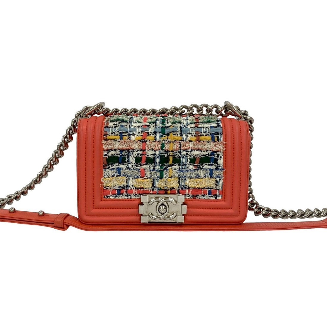 Chanel Boy Chanel Leather Tweed Shoulder Bag