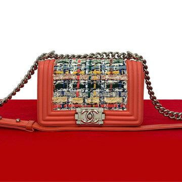 Chanel Boy Chanel Leather Tweed Shoulder Bag