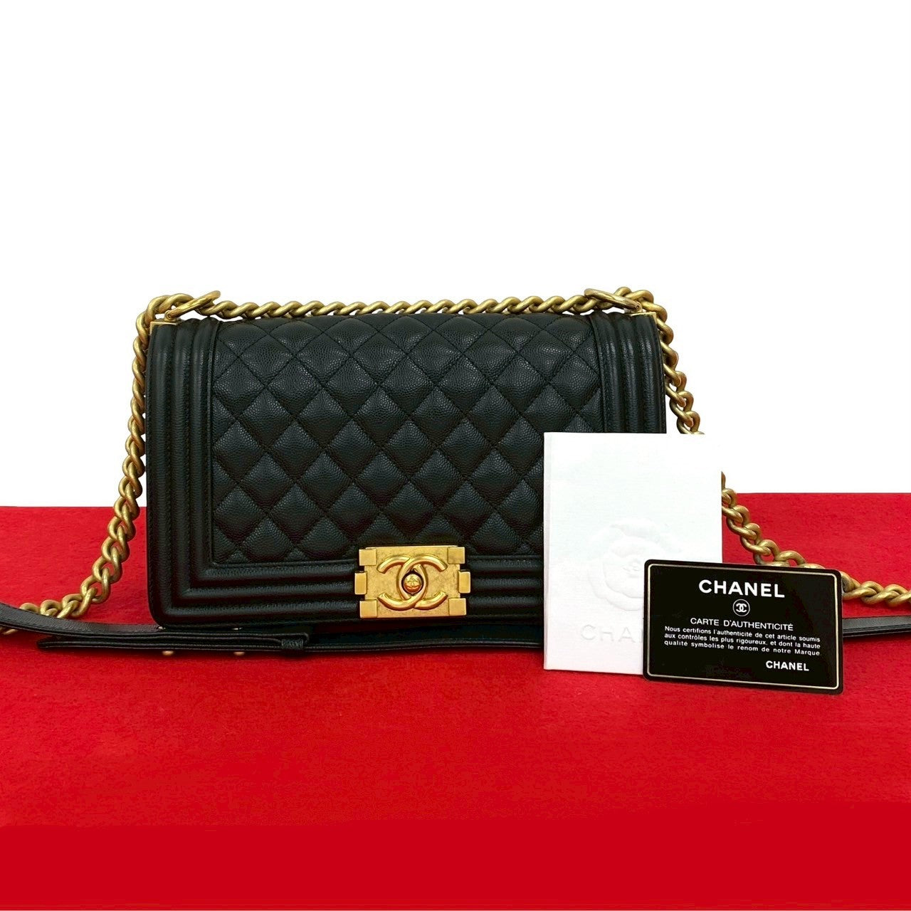 Chanel Boy Chanel Caviar Shoulder Bag