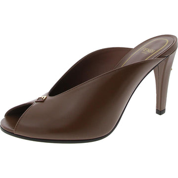 Womens Embellished Leather Mules