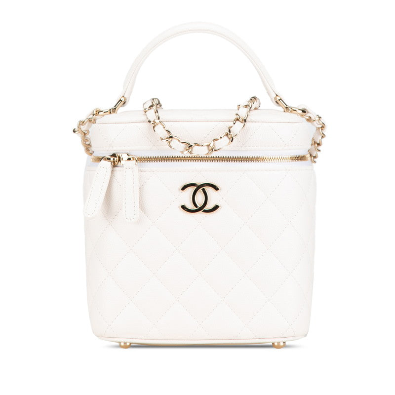 Chanel Caviar Skin Matelasse Vanity Bag