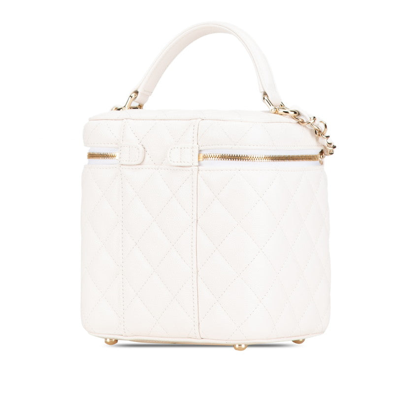 Chanel Caviar Skin Matelasse Vanity Bag