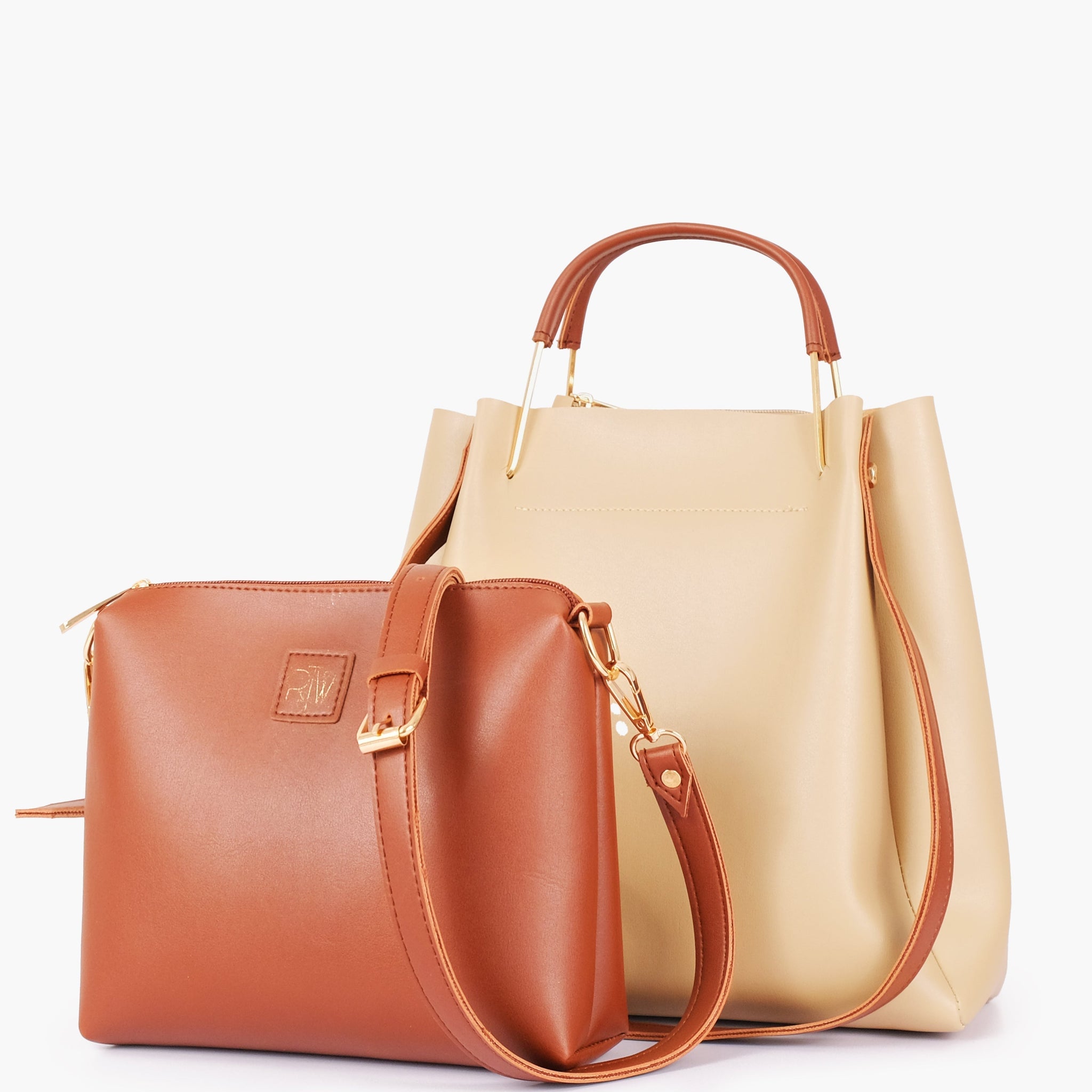 Off-white metal handle Tote Bags