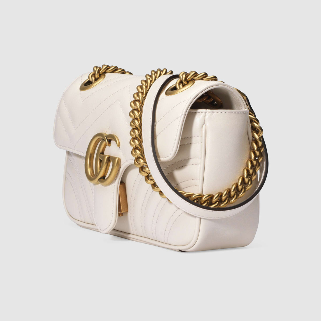 Gucci GG Marmont Matelassé White Leather