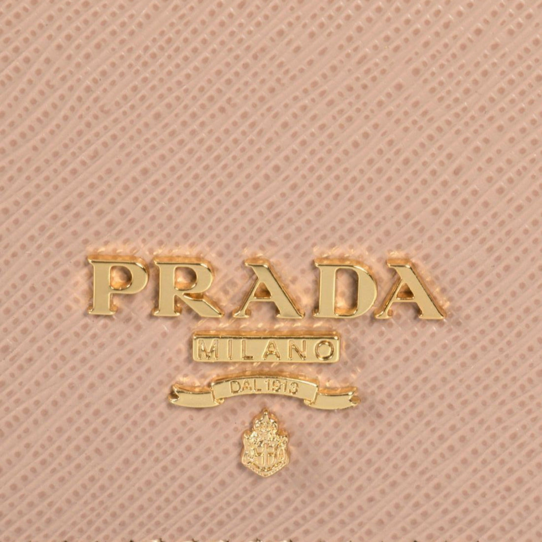 Prada Cammeo Beige Saffiano Leather Credit Card Holder Wallet