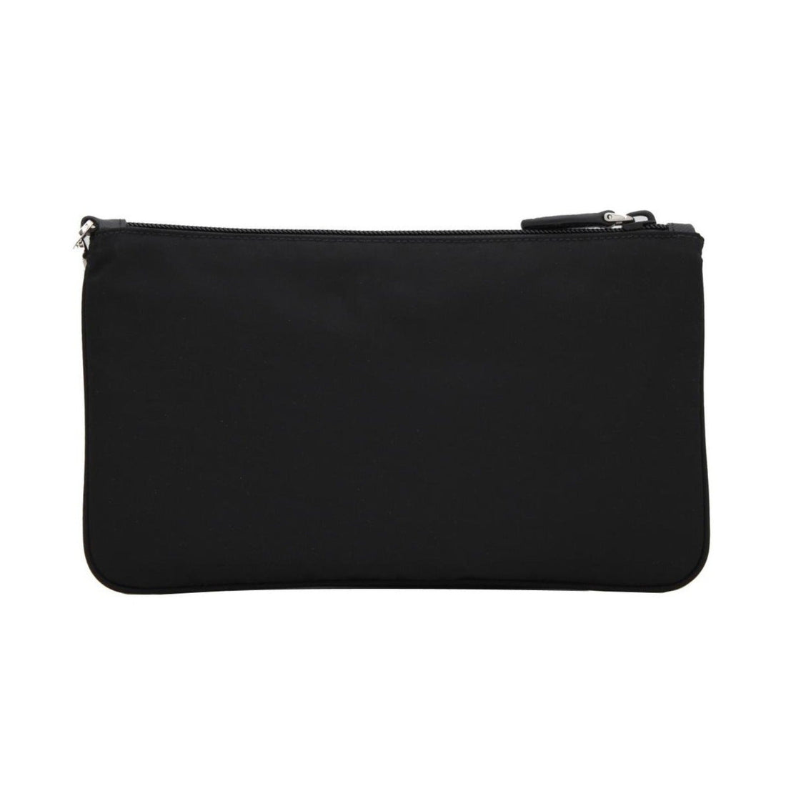 Prada Black Tessuto Nylon Pouch Prada Logo Wristlet Clutch Bag