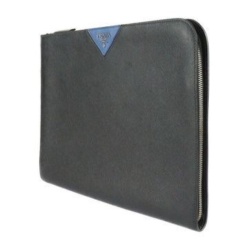 Black Leather Prada Clutch