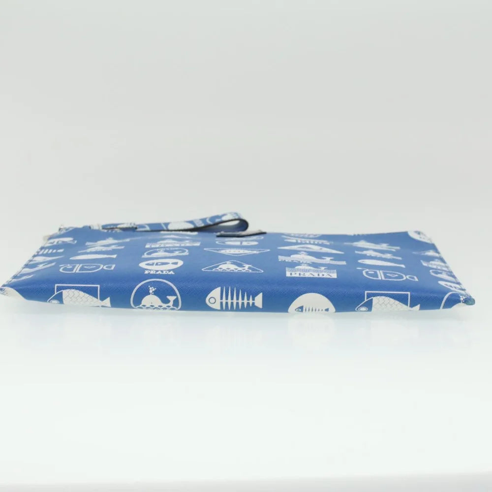 Blue Leather Prada Clutch