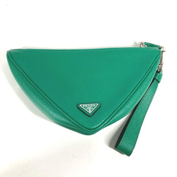 Green Fabric Prada Clutch