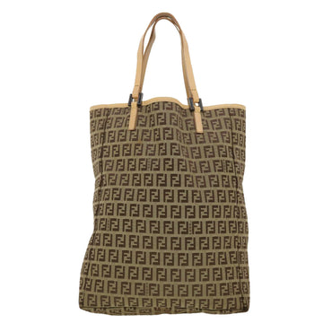 FENDI Zucchino Canvas Tote Bag Beige 3677/8BH006028 Auth rd4733