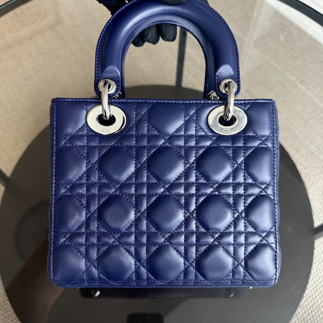 *Receipt, Full Set, Like New* Lady Small Lambskin ABC Charm Badge SHW