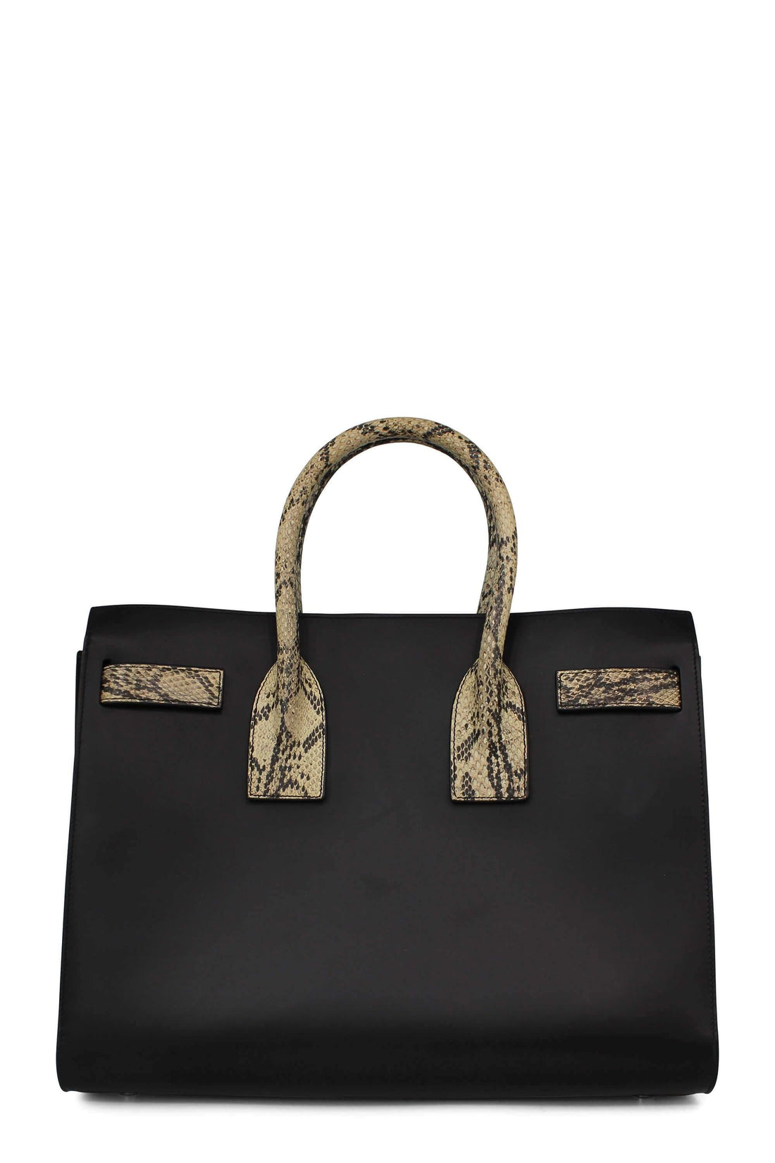 Classic Small Sac De Jour Python-Trimmed Black
