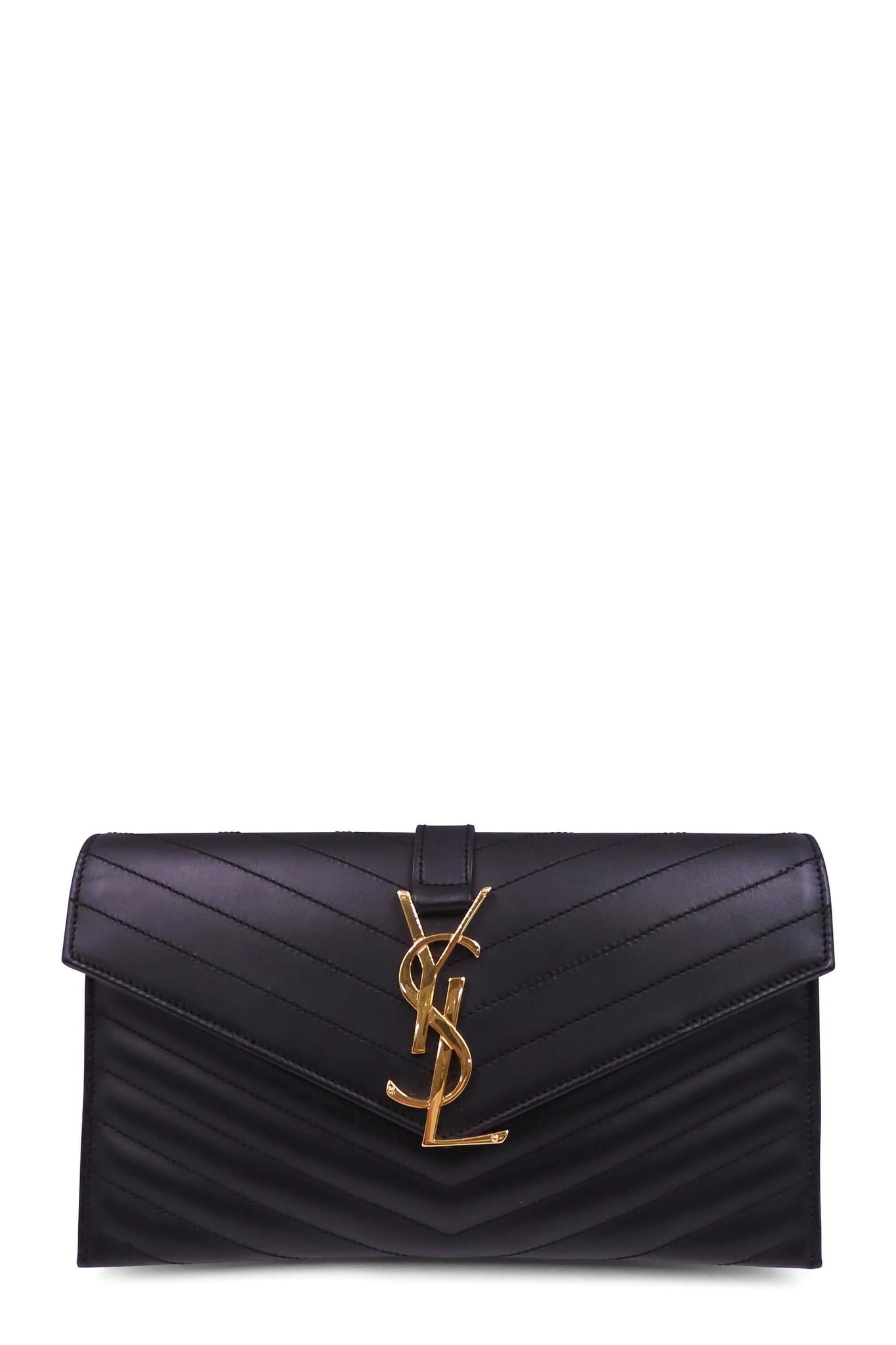 Envelope Monogram Clutch Black