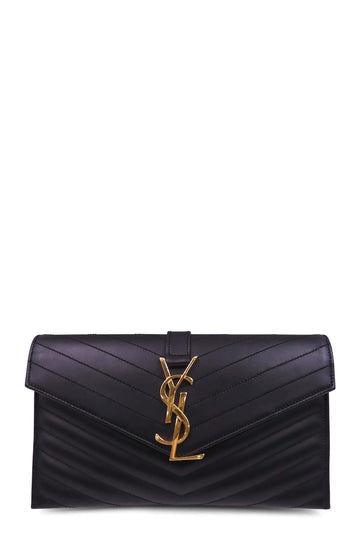 Envelope Monogram Clutch Black