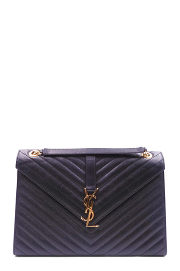Large Matelasse Monogram Envelope Bag Black