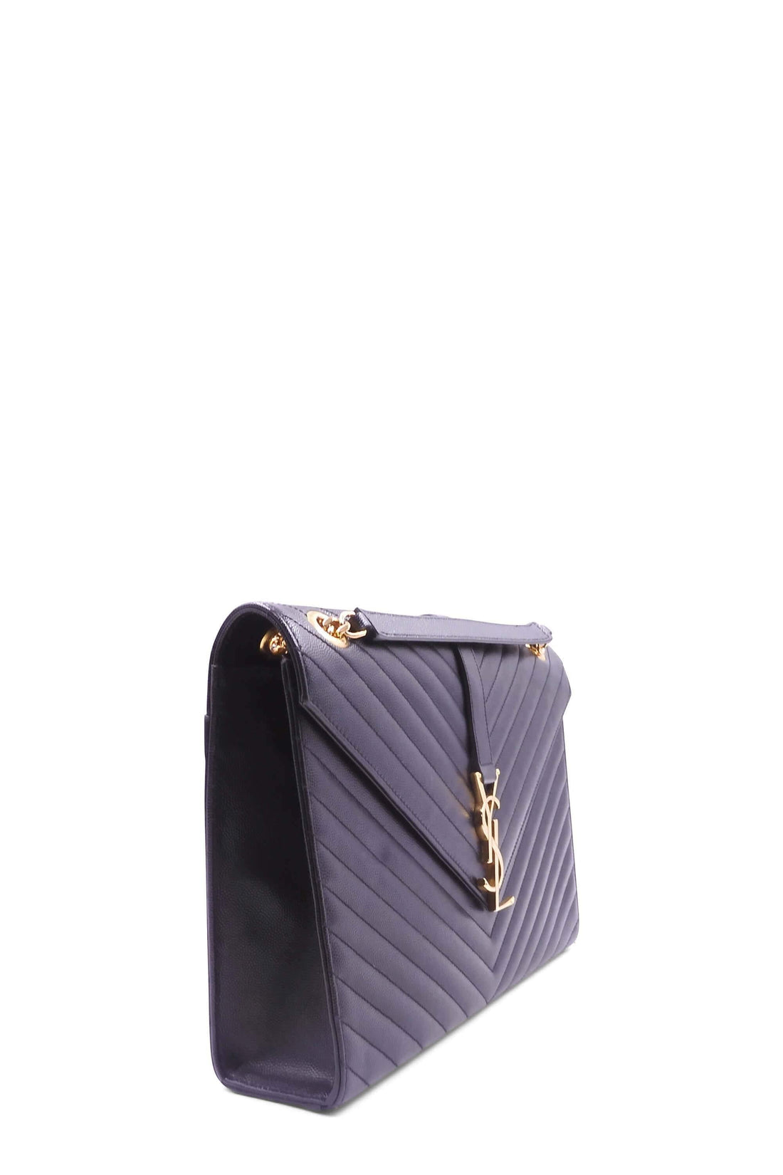 Large Matelasse Monogram Envelope Bag Black