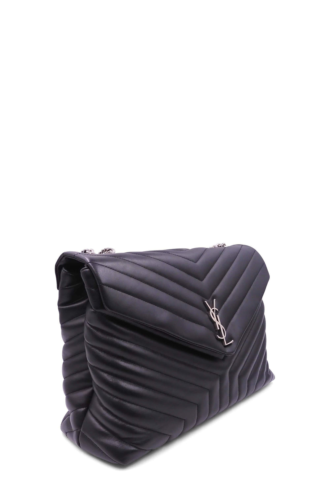 Loulou Large Bag Black with Silver Hardware
