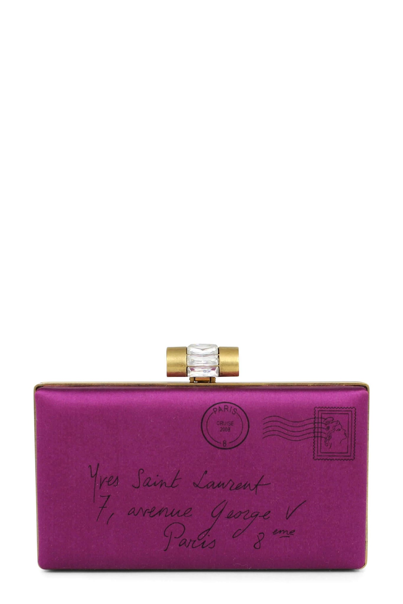 Minaudiere Satin Clutch Fuchsia