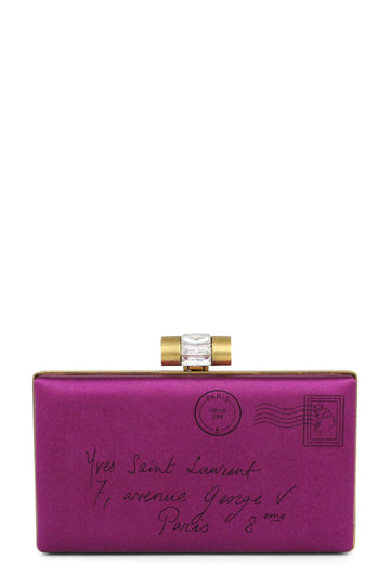 Minaudiere Satin Clutch Fuchsia