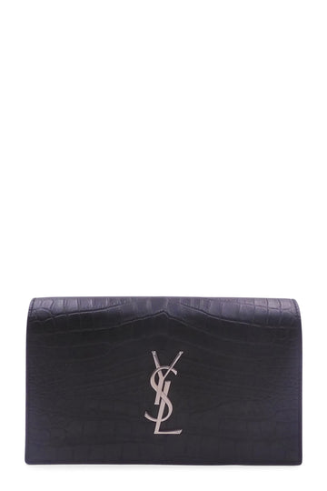 Monogram Kate Clutch Crocodile Embossed Black