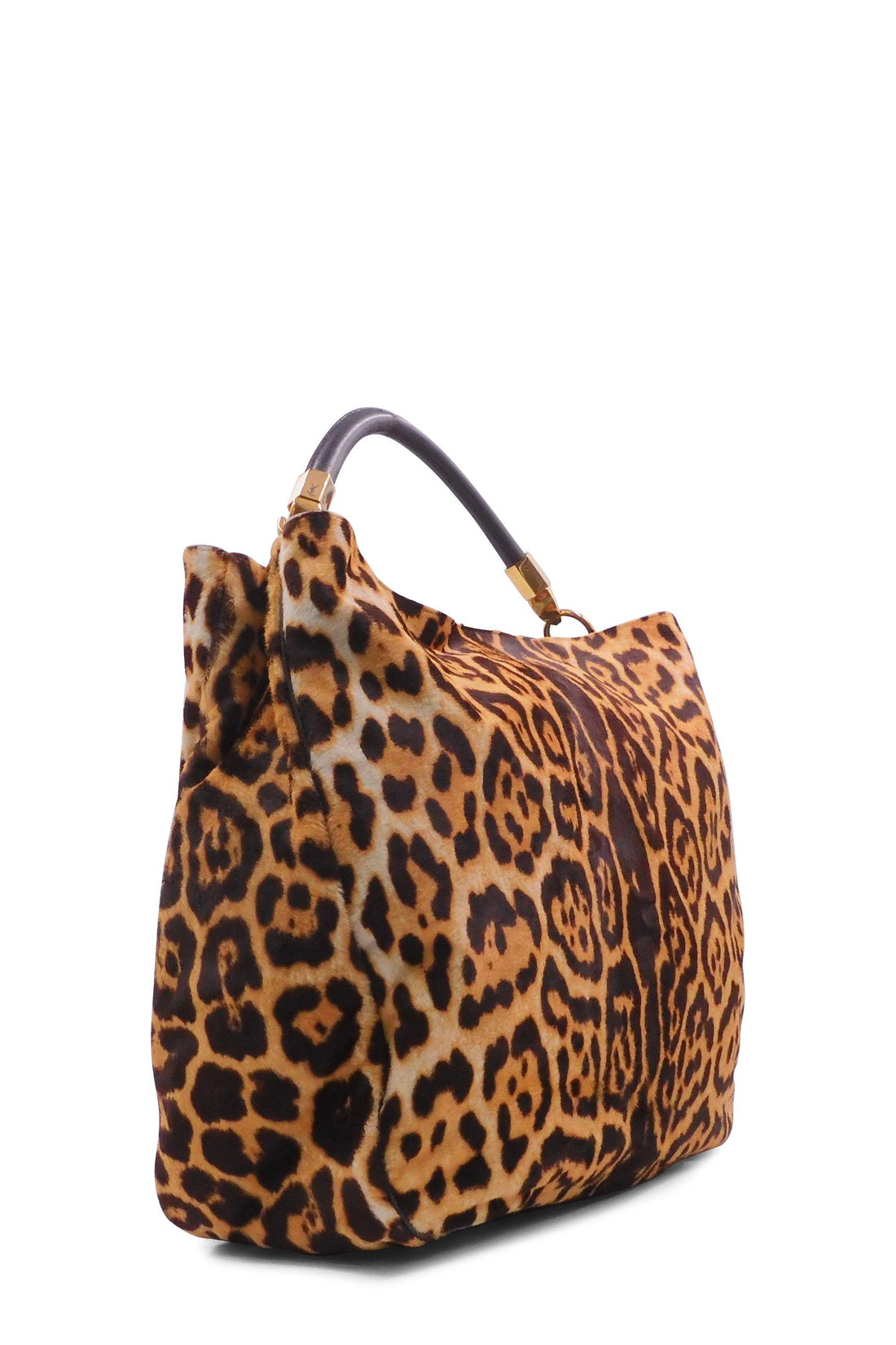 Pony Hair Leopard Print Roady Hobo Brown