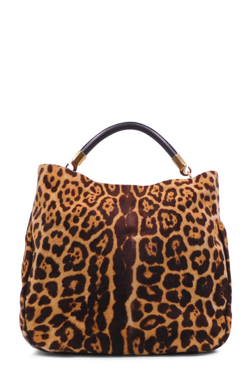 Pony Hair Leopard Print Roady Hobo Brown