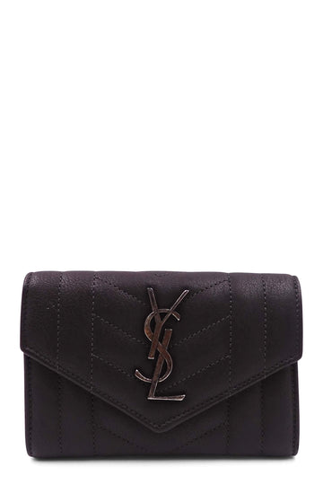 YSL Compact Wallet Dark Brown