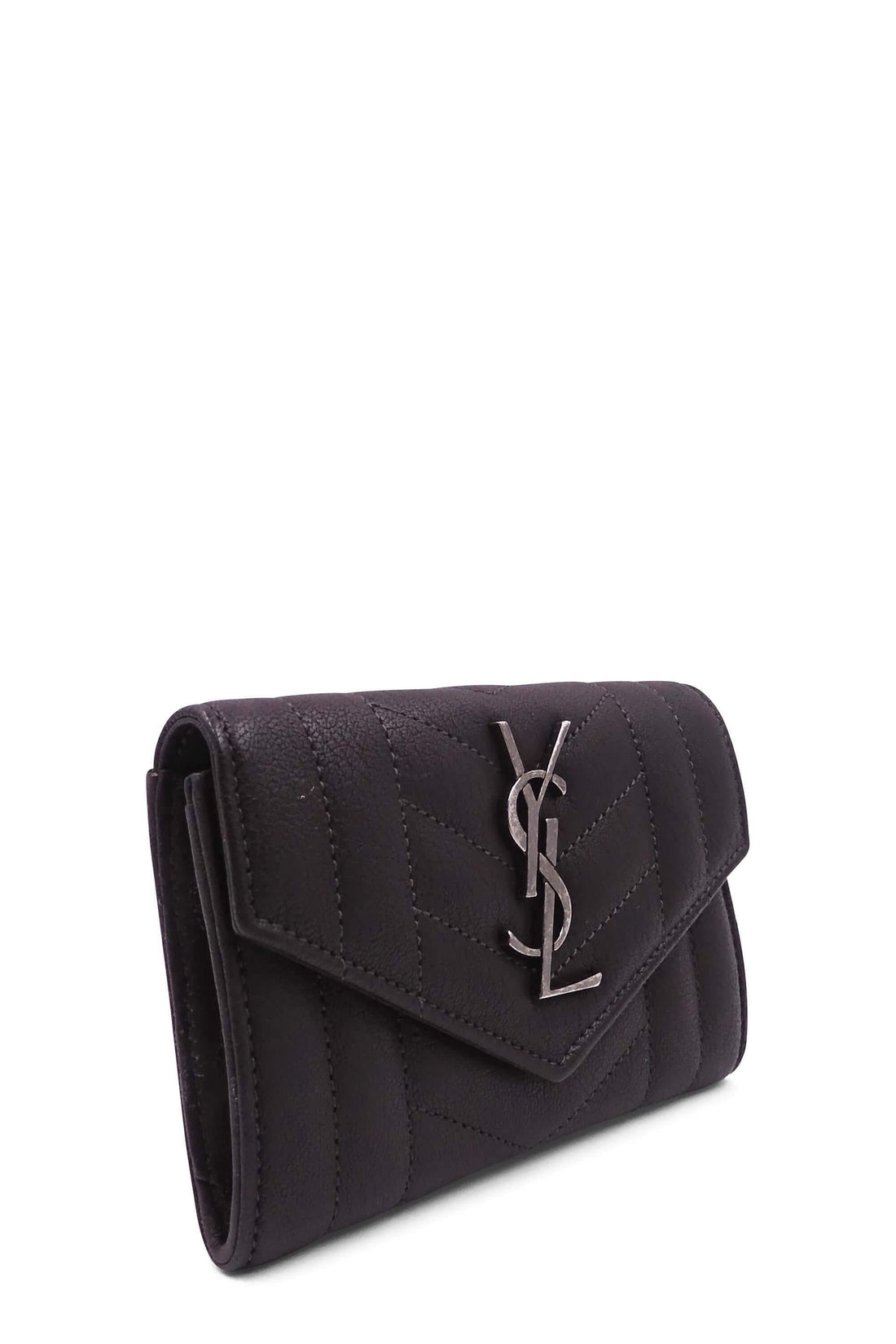 YSL Compact Wallet Dark Brown