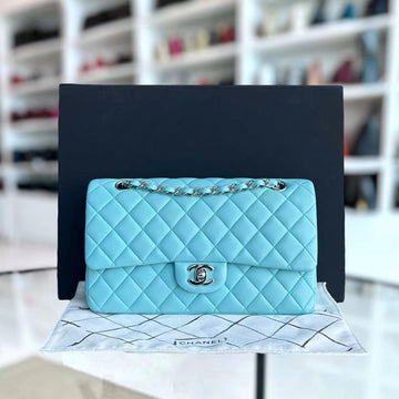 *Series 27* Double Flap Quilted Lambskin Tiffany Blue Silver Hardware Series 27