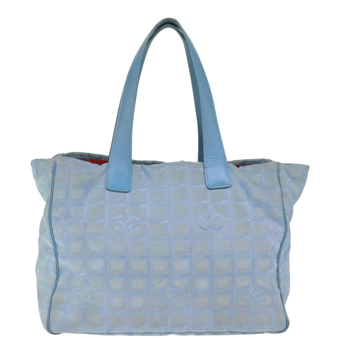 Top Quality Chanel New Travel Line Tote Bag Nylon Blue CC Auth th4976