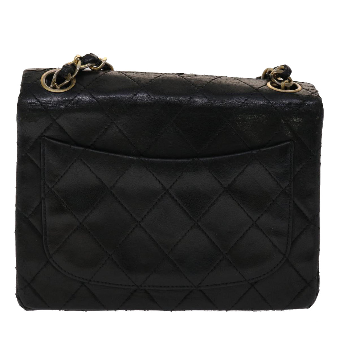 Top Quality Chanel Matelasse Chain New Shoulder Bag Lamb Skin Black Gold CC Auth 24557A