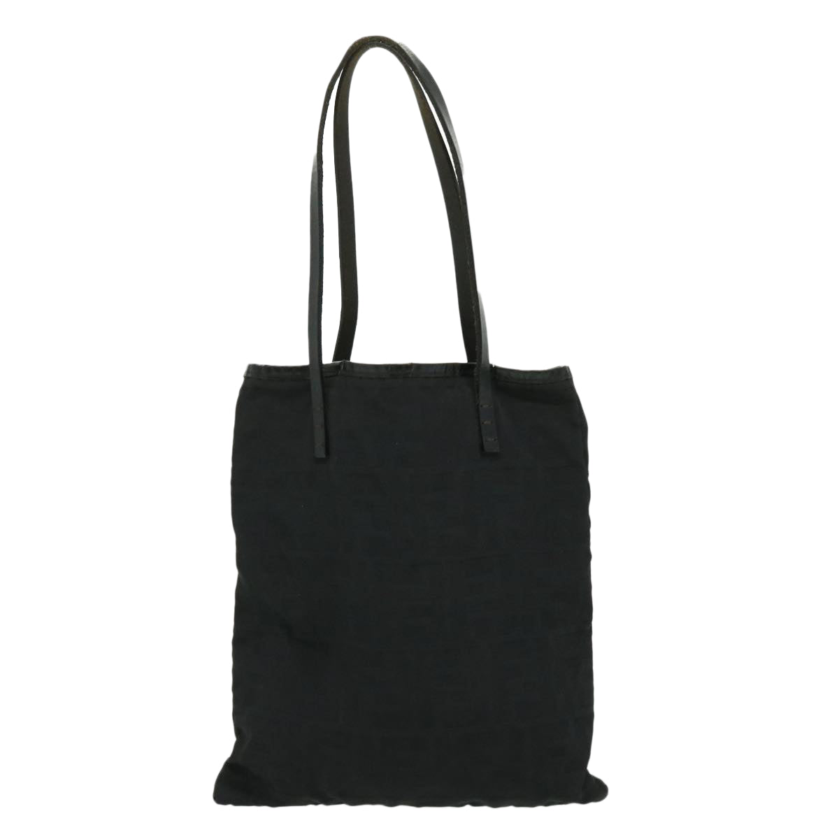 FENDI Zucca Canvas Tote Bag Nylon Black Auth ti664