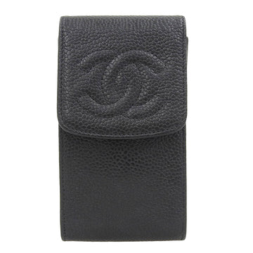 Chanel Caviar Skin Cigarette Case Black