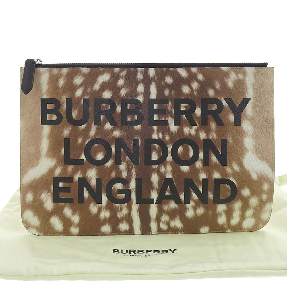 Burberry London Leopard Clutch Bag Brown