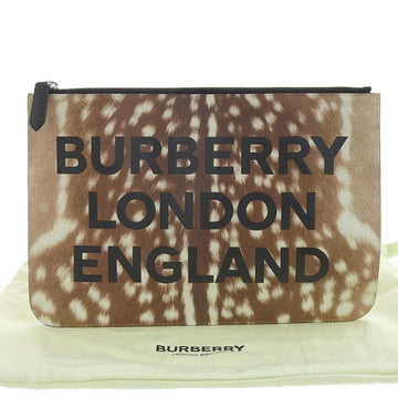 Burberry London Leopard Clutch Bag Brown