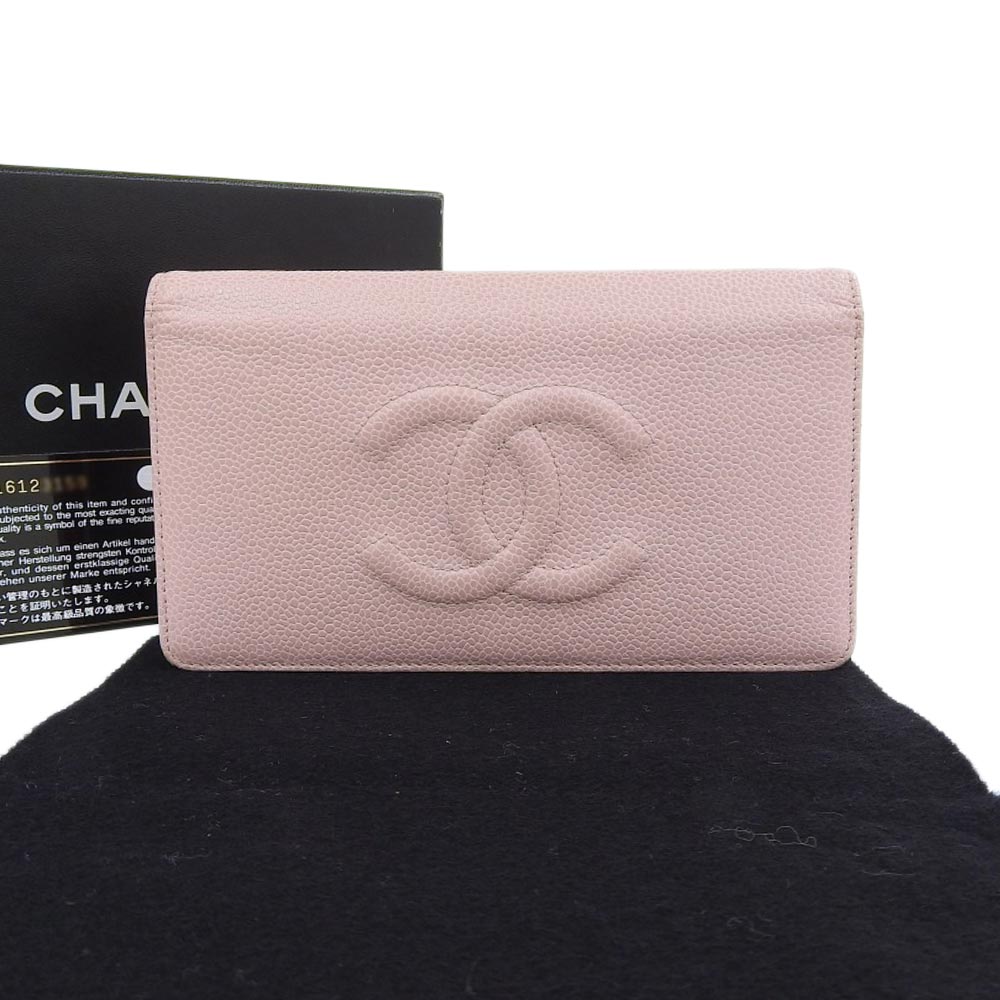 Chanel Caviar Skin Bifold Long Wallet A48651