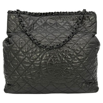 Top Quality Chanel Grey Metallic Leather Chain Me Shoulder Bag Tote