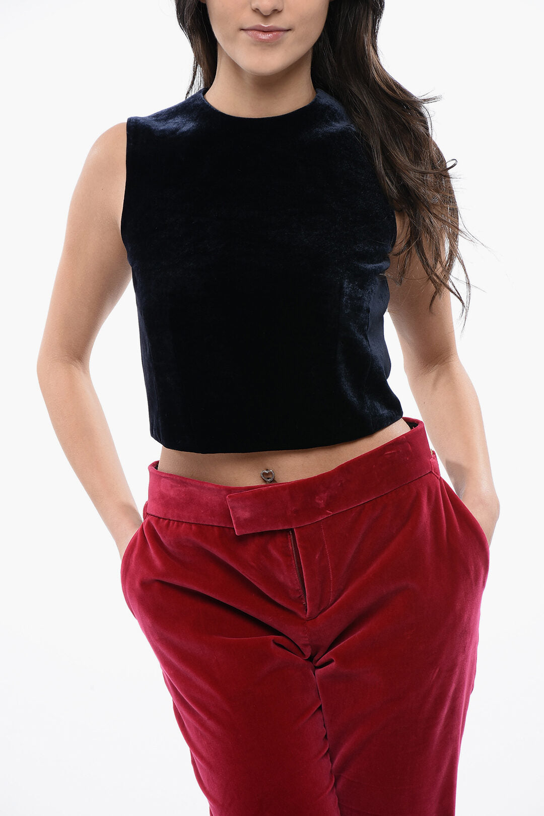 Fendi Velour PALMIRA Top with Back Full Zip