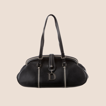 CHRISTIAN DIOR BLACK FRAME DETECTIVE BAG