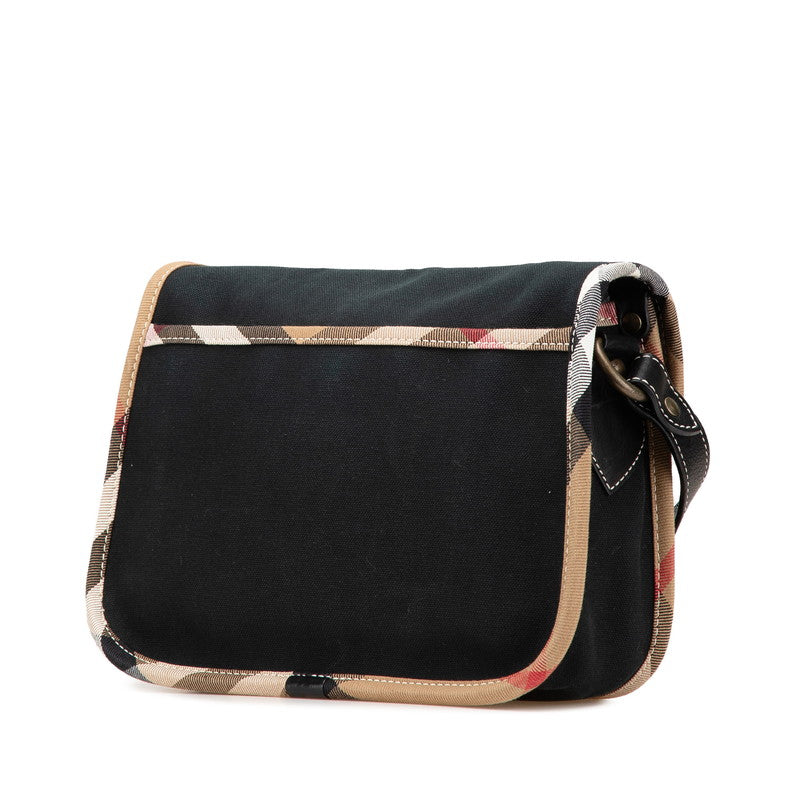 Burberry Nova Check Canvas Leather Shoulder Bag