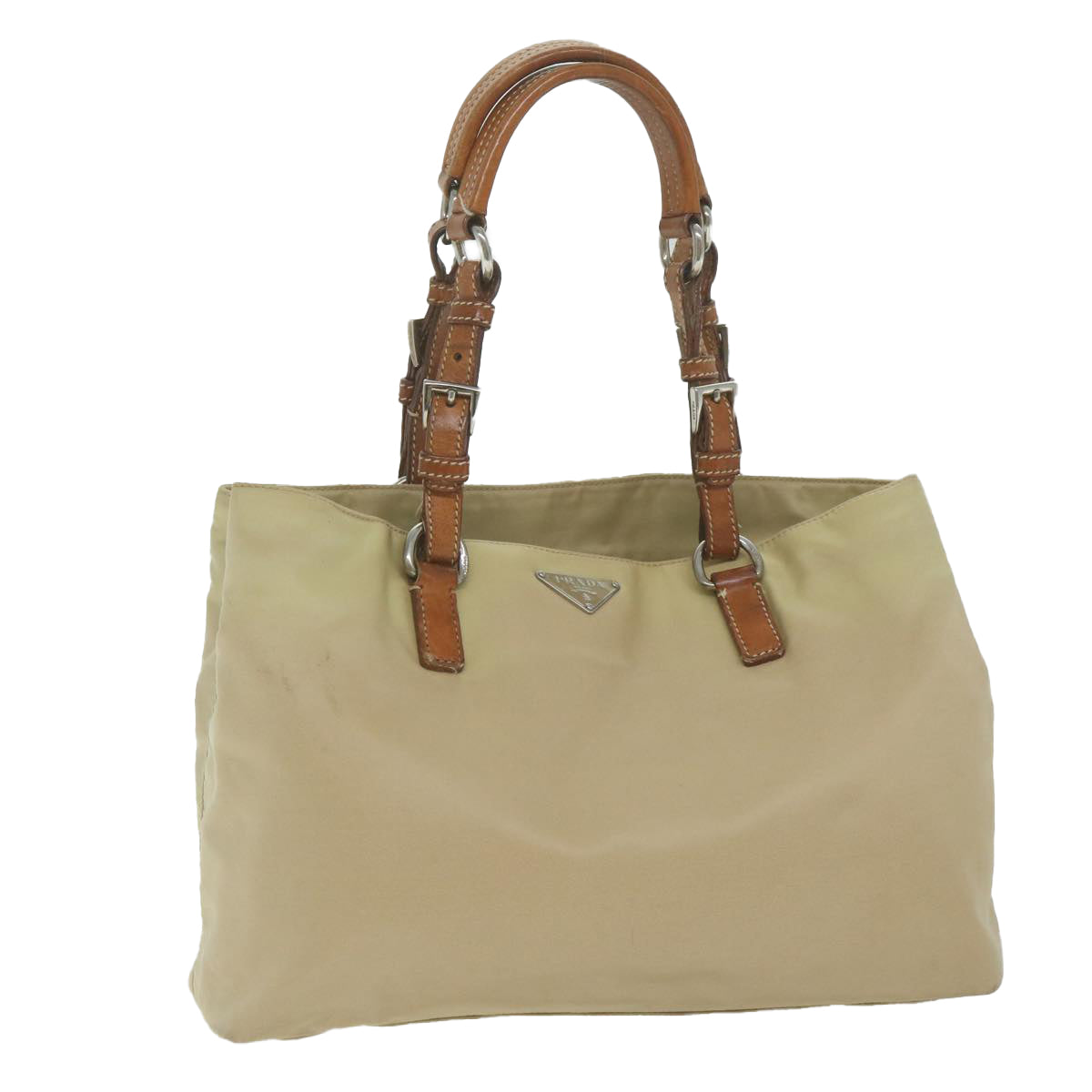 PRADA Tote Bag Nylon Beige  yb466
