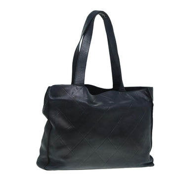 Top Quality Chanel Matelasse Tote Bag Leather Black Silver CC Auth yb669